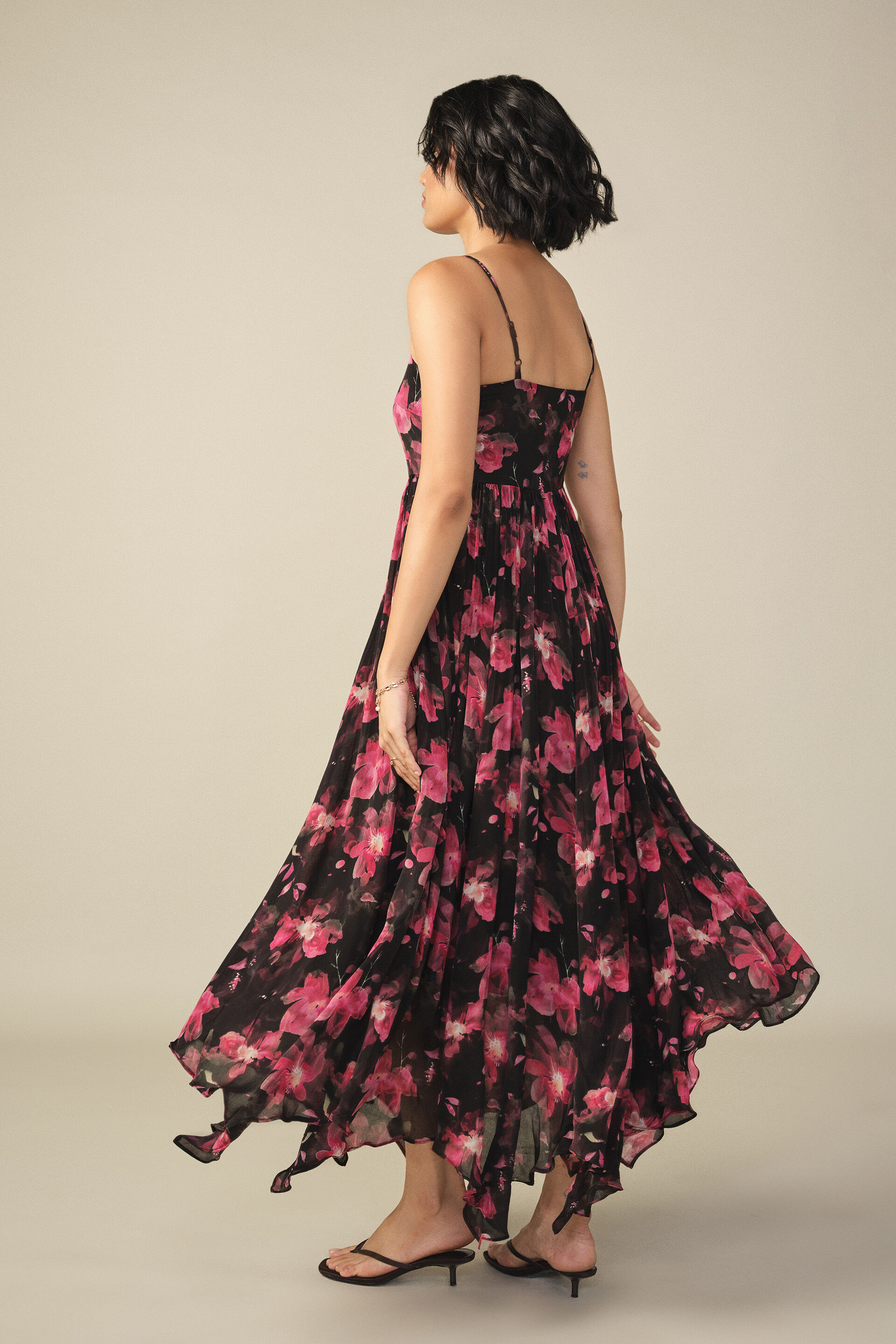Floral Print Maxi Dress in Red, Red, image 6